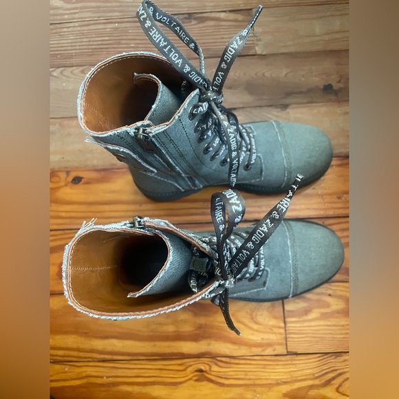 Zadig & Voltaire Joe Canvas military boots - Picture 4 of 12